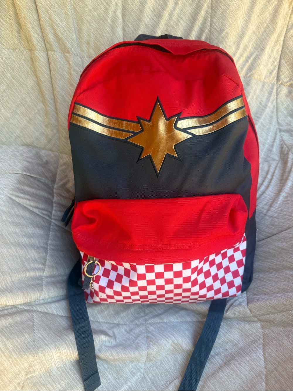 Vans Red and Gold Star Superhero Backpack